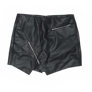 Zara Asymmetrical Zipper Faux Leather Skort